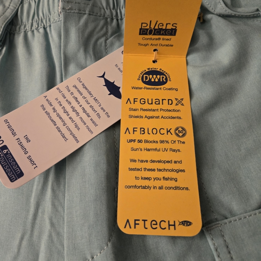 Aftco Size 30 Teal Fishing Shorts M100 Classic Fit - Picture 3 of 6